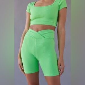 Year of ours summer green ribbed set